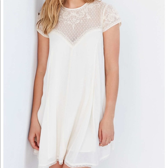 Urban Outfitters Kimchi Blue Lily Embellished Trapeze Dress in Ivory - Picture 9 of 16